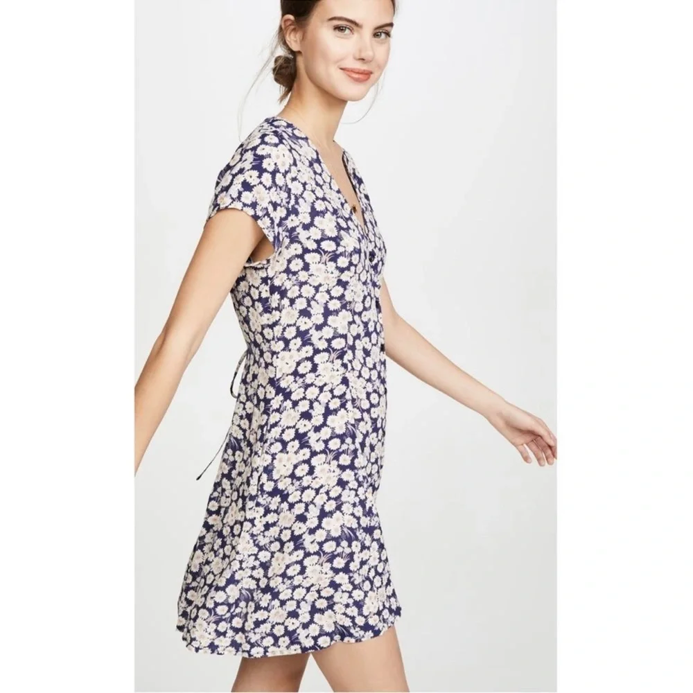 NWOT ROLLA'S Blue and Cream Floral Mini Dress - Picture 3 of 11